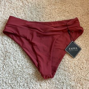 Zaful NWT cross front rose bikini bottoms